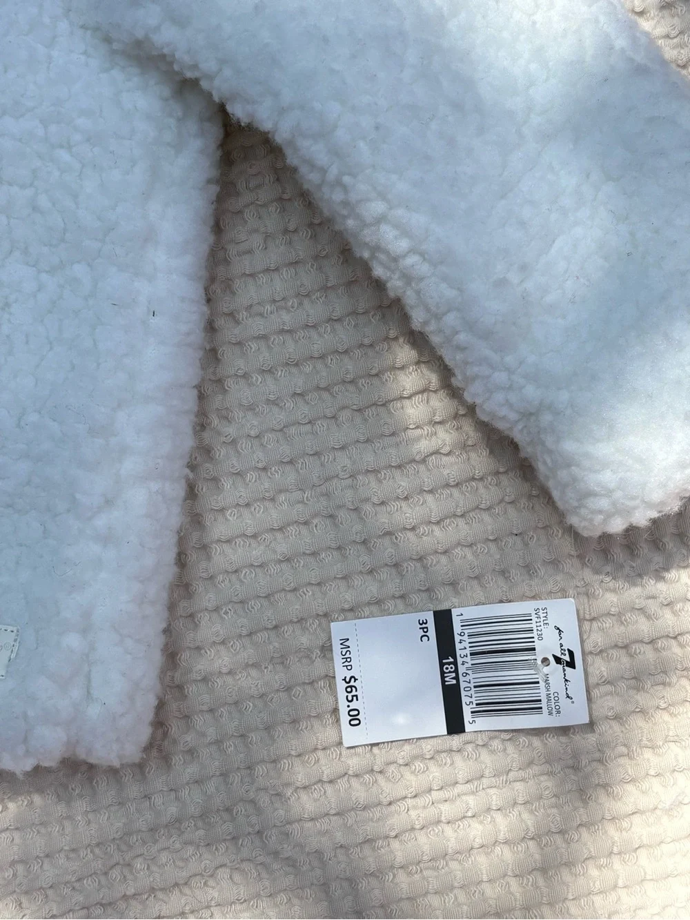 7 For All Mankind 18m White Sherpa Jacket